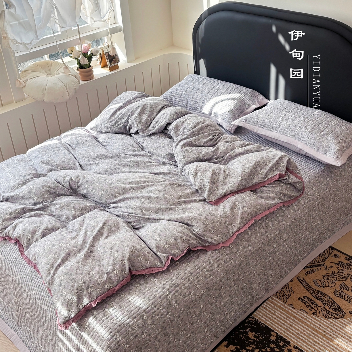 91家纺网 家纺一手货源 找家纺 （总）明玉家纺馆 2026新款古法水洗仿棉床盖四件套