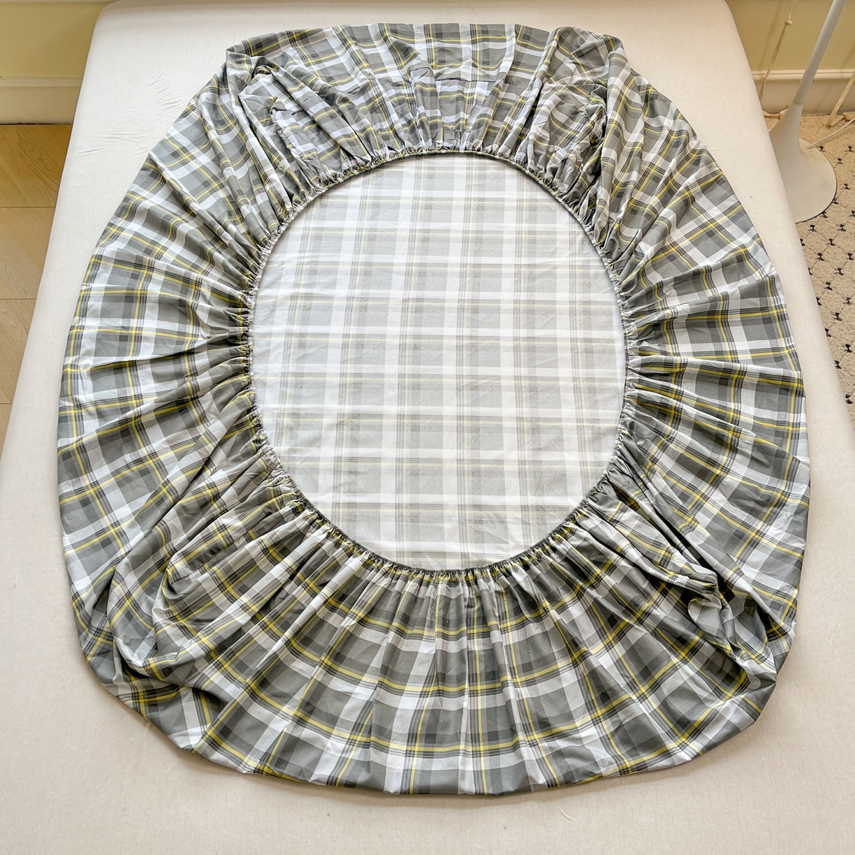 91家纺网 家纺一手货源 找家纺 赫然家纺 2026新款芦荟棉单品床笠系列 灰诺西