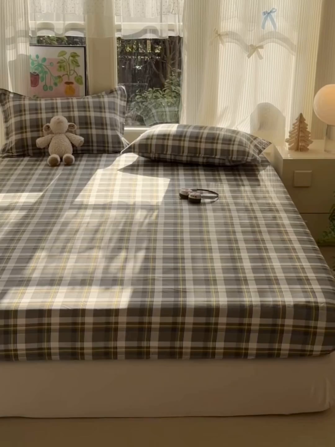 91家纺网 家纺一手货源 找家纺 赫然家纺 2026新款芦荟棉单品床笠系列 灰诺西