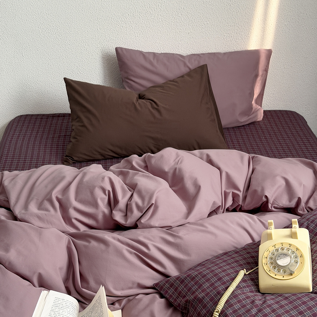 91家纺网 家纺一手货源 找家纺 （总）蜜宿 2026新款全棉40s水洗棉四件套-紫雾海