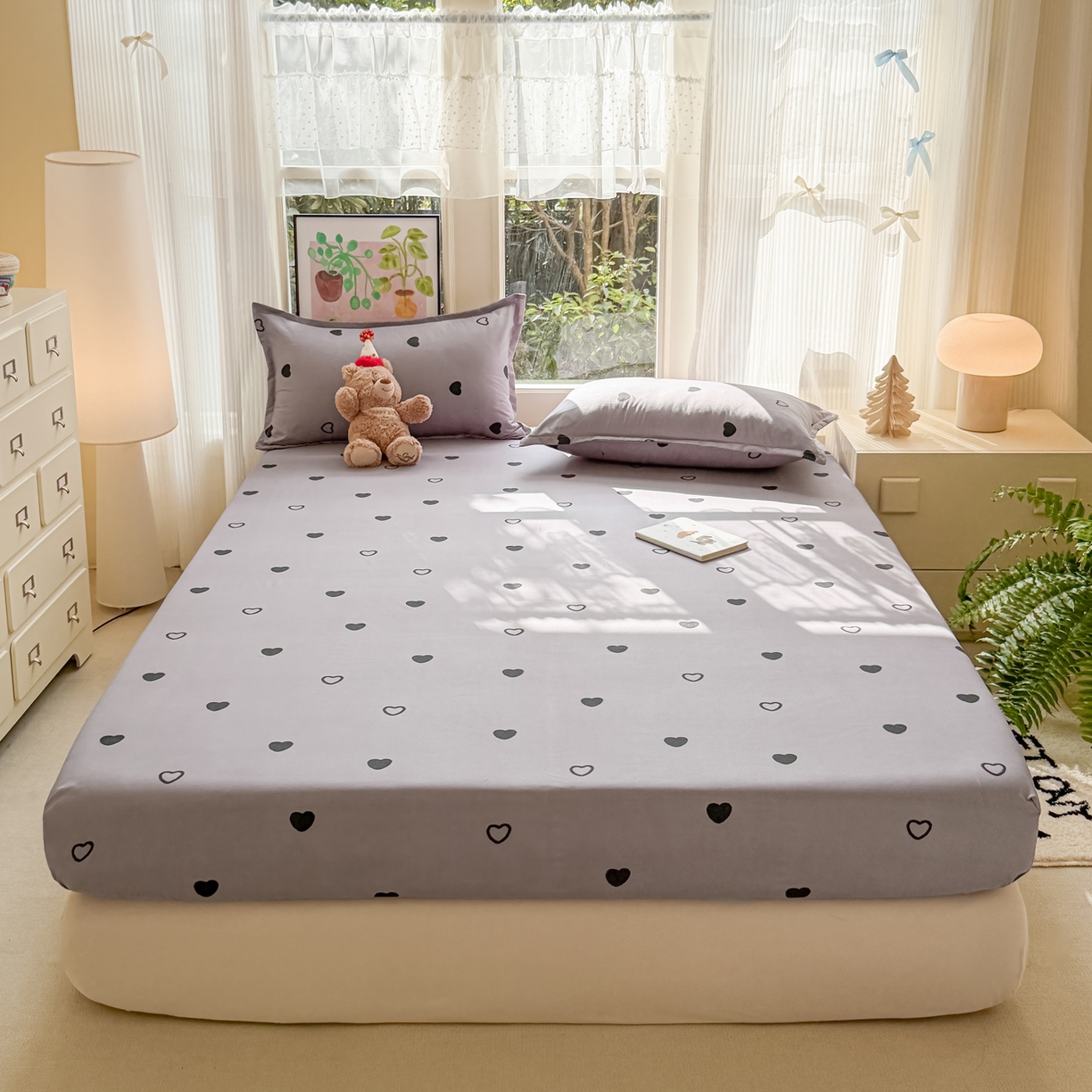 91家纺网 家纺一手货源 找家纺 （总）赫然家纺 2026新款芦荟棉床笠三件套（床笠+枕套）