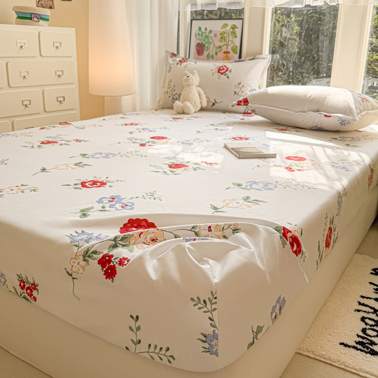 91家纺网 家纺一手货源 找家纺 赫然家纺 2026新款芦荟棉床笠三件套（床笠+枕套） 梦心语