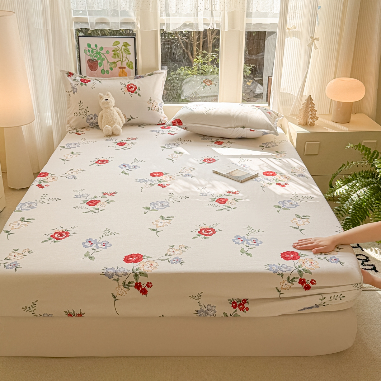 91家纺网 家纺一手货源 找家纺 赫然家纺 2026新款芦荟棉床笠三件套（床笠+枕套） 梦心语