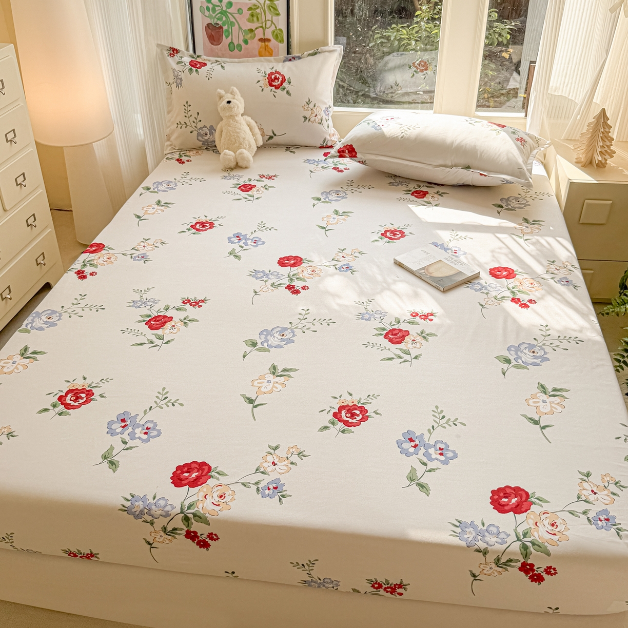 91家纺网 家纺一手货源 找家纺 赫然家纺 2026新款芦荟棉床笠三件套（床笠+枕套） 梦心语