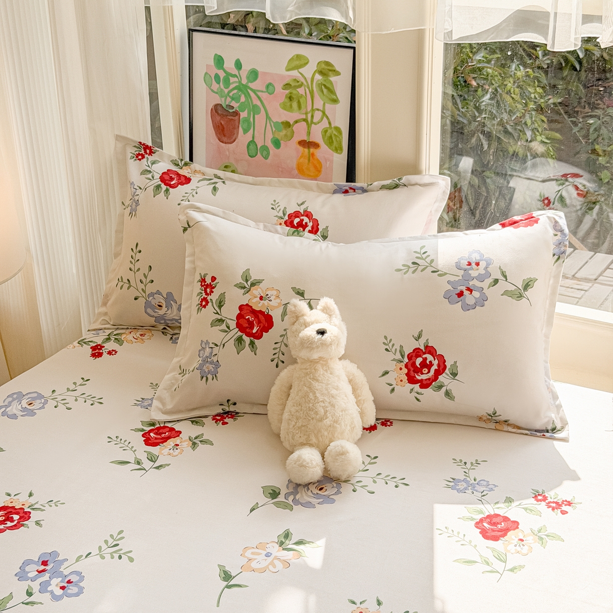 91家纺网 家纺一手货源 找家纺 赫然家纺 2026新款芦荟棉床笠三件套（床笠+枕套） 梦心语