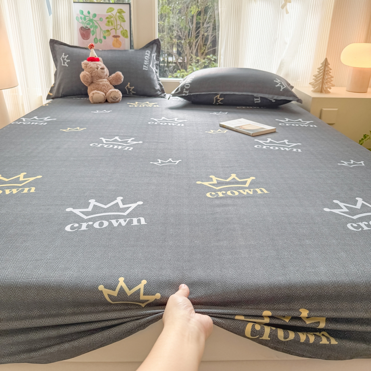 91家纺网 家纺一手货源 找家纺 赫然家纺 2026新款芦荟棉床笠三件套（床笠+枕套） 加冕