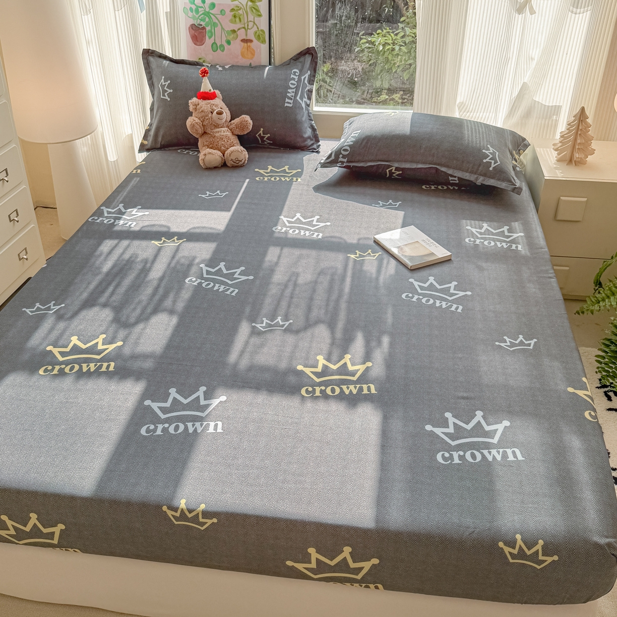 91家纺网 家纺一手货源 找家纺 赫然家纺 2026新款芦荟棉床笠三件套（床笠+枕套） 加冕