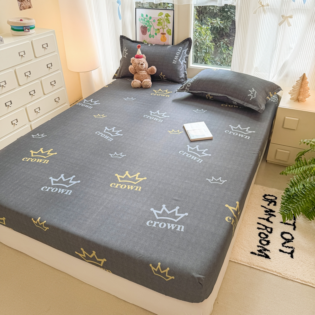 91家纺网 家纺一手货源 找家纺 赫然家纺 2026新款芦荟棉床笠三件套（床笠+枕套） 加冕