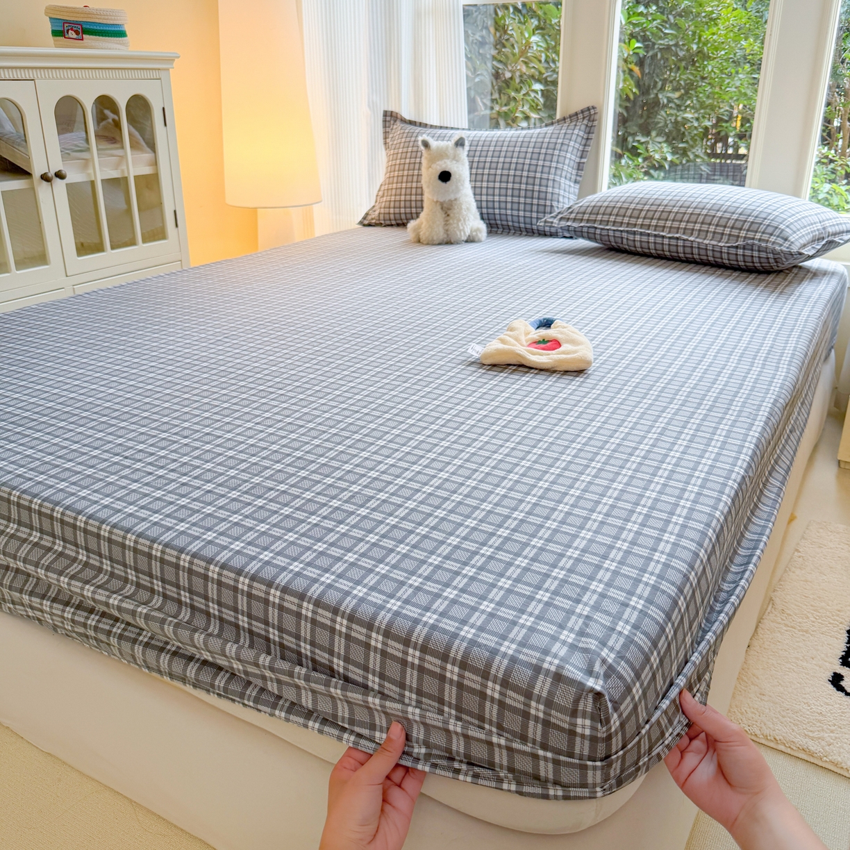 91家纺网 家纺一手货源 找家纺 赫然家纺 2026新款芦荟棉床笠三件套（床笠+枕套） 思慕