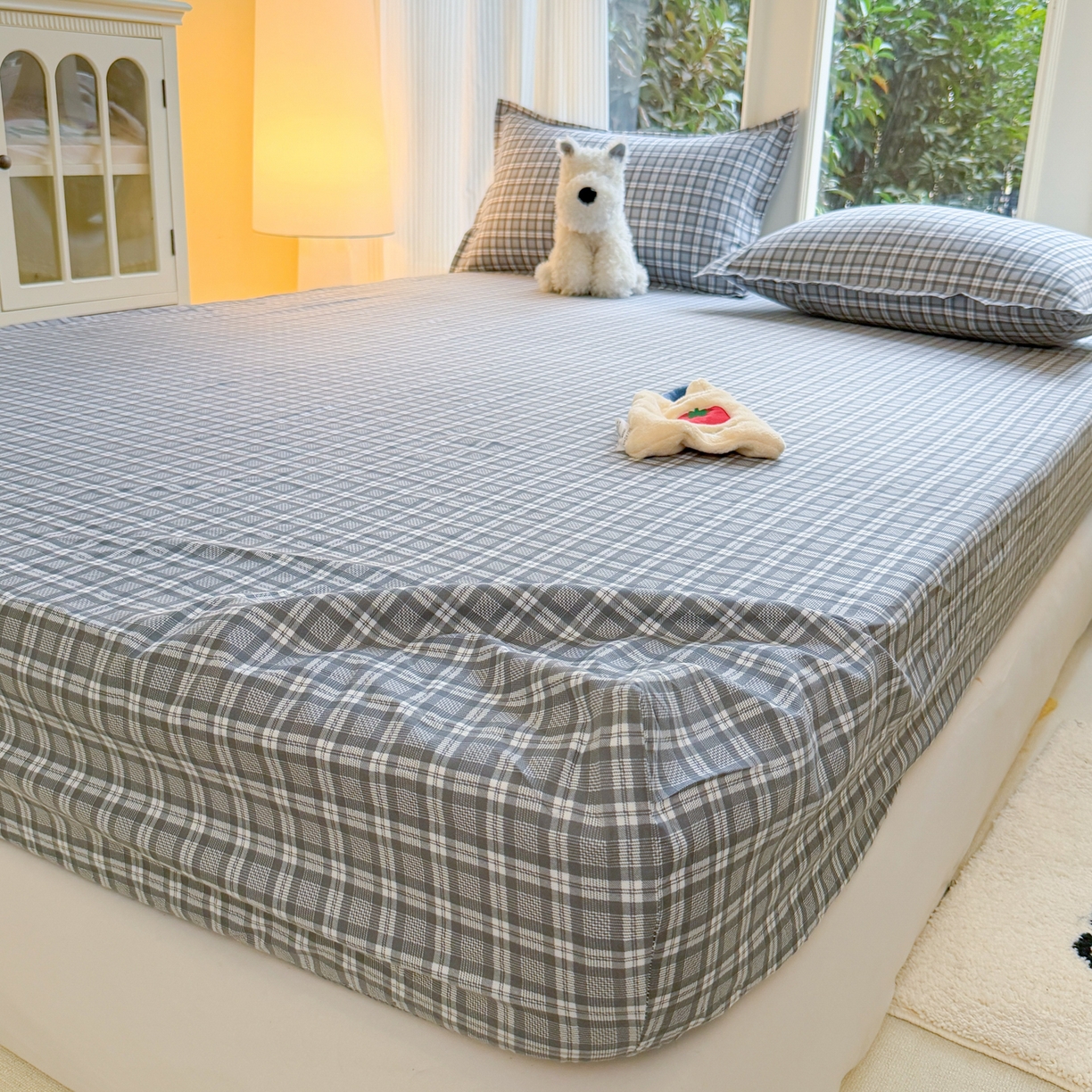 91家纺网 家纺一手货源 找家纺 赫然家纺 2026新款芦荟棉床笠三件套（床笠+枕套） 思慕