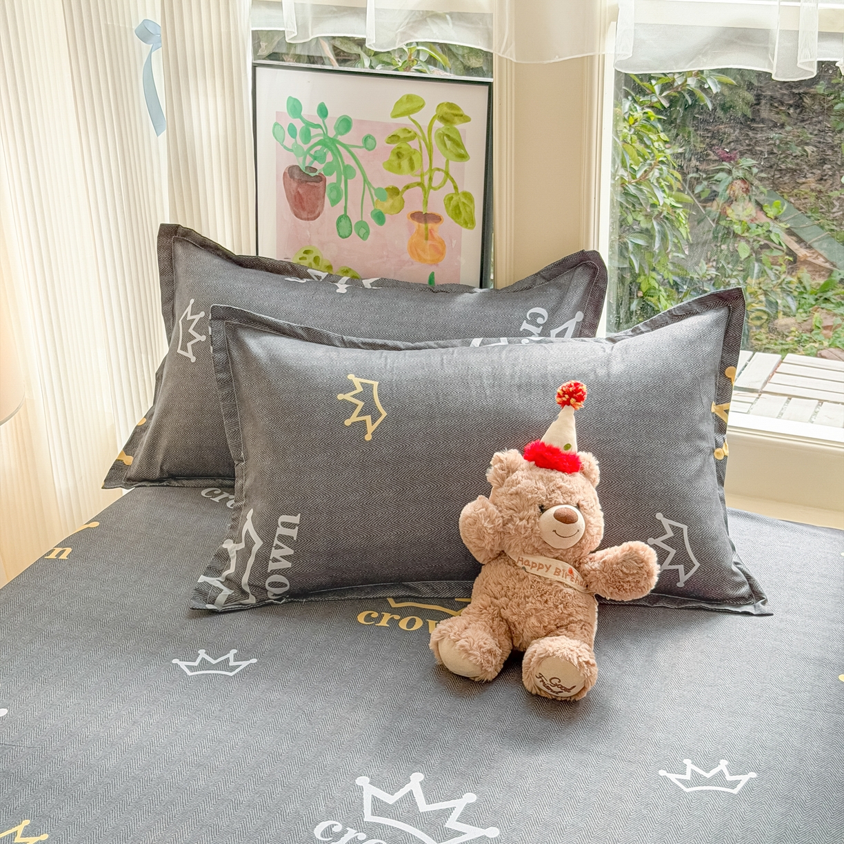 91家纺网 家纺一手货源 找家纺 赫然家纺 2026新款芦荟棉床笠三件套（床笠+枕套） 加冕