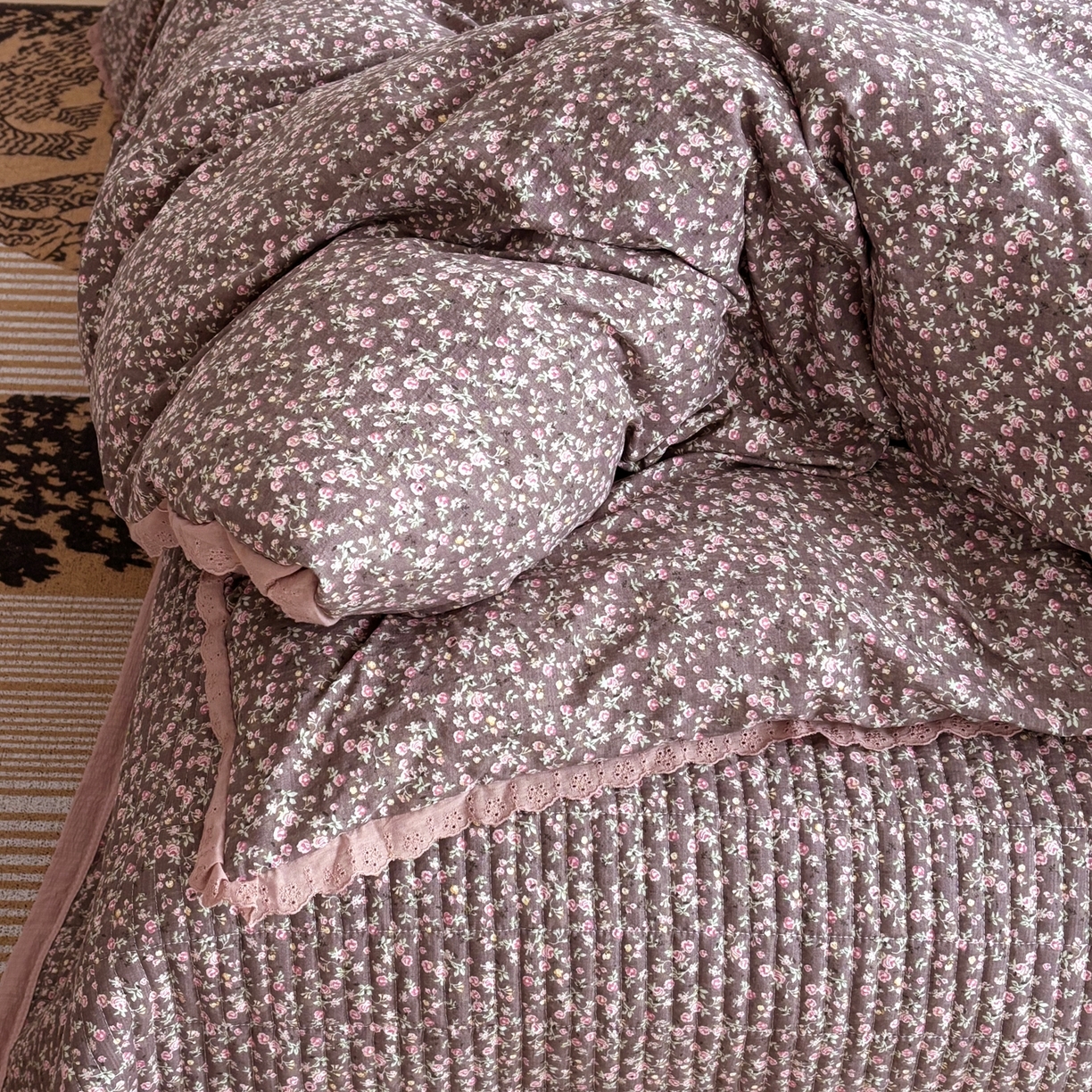 91家纺网 家纺一手货源 找家纺 （总）明玉家纺馆 2026新款古法水洗仿棉床盖四件套