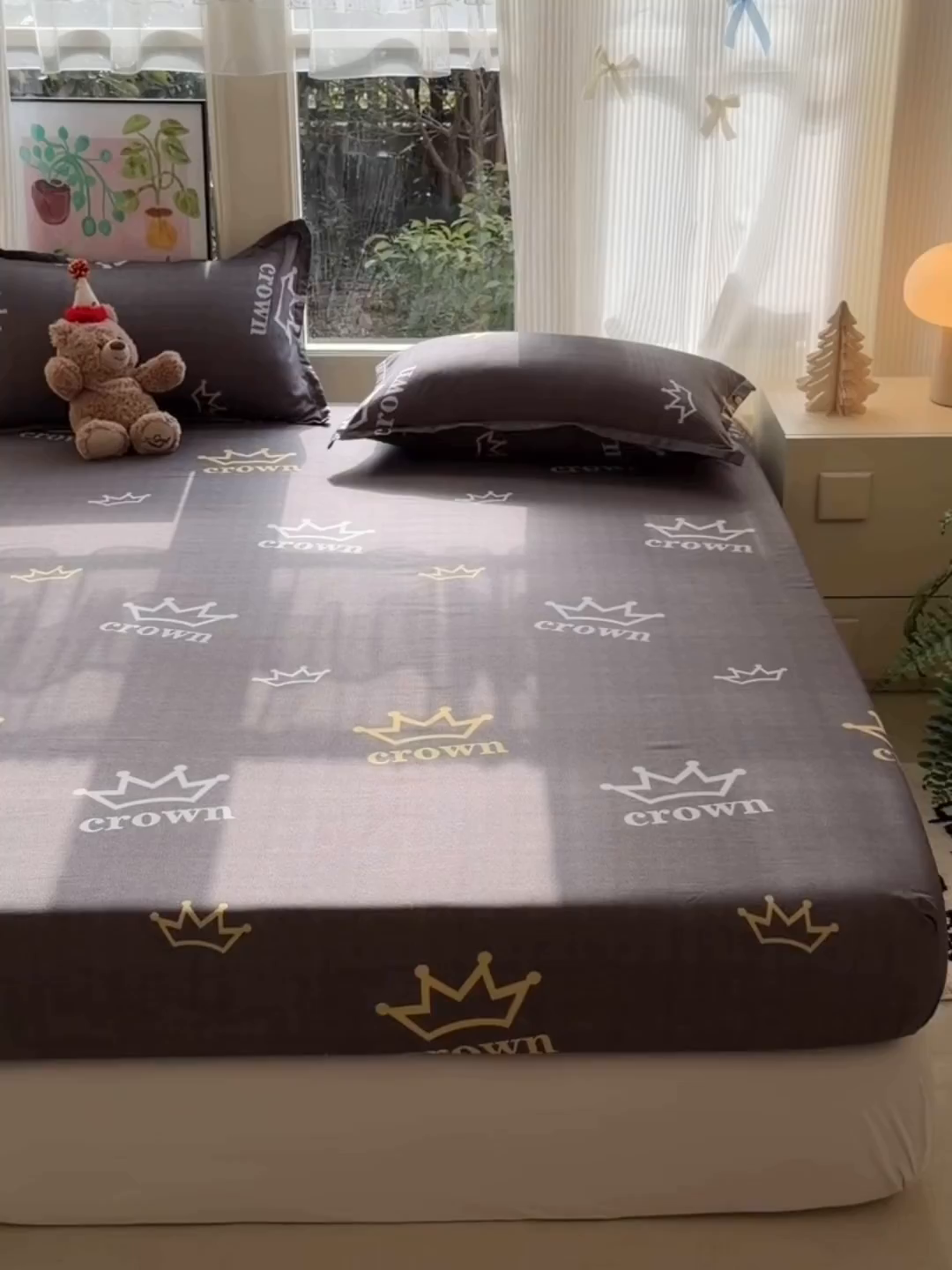 91家纺网 家纺一手货源 找家纺 赫然家纺 2026新款芦荟棉床笠三件套（床笠+枕套） 加冕