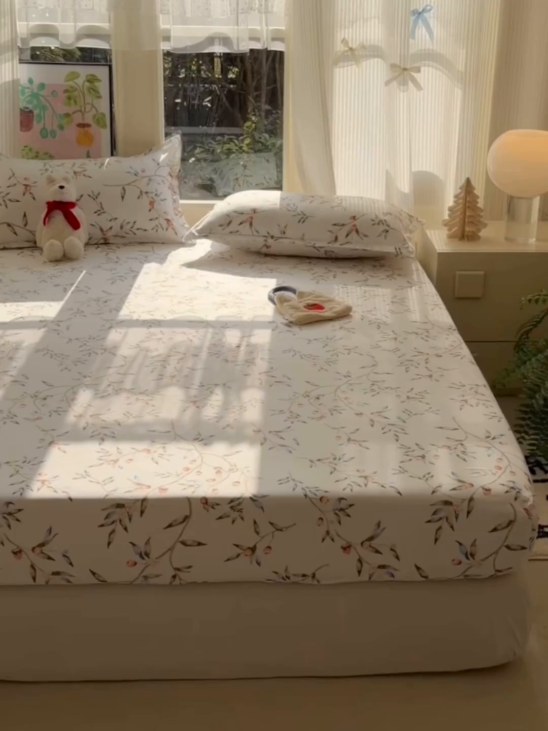 91家纺网 家纺一手货源 找家纺 赫然家纺 2026新款芦荟棉床笠三件套（床笠+枕套） 春晓