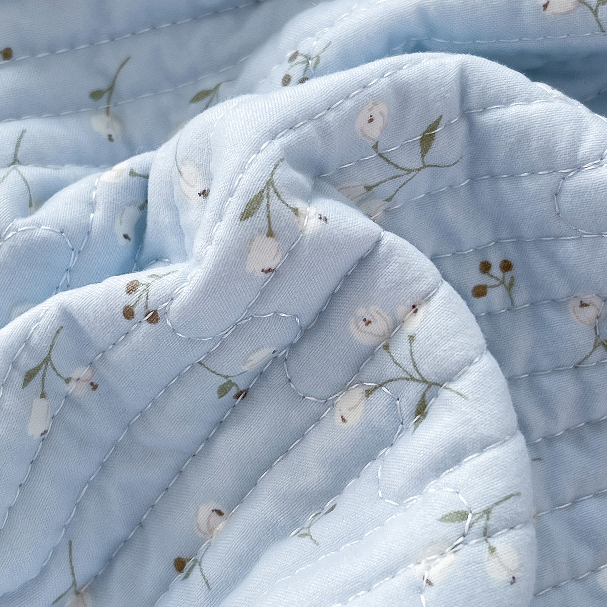 91家纺网 家纺一手货源 找家纺 （总）金丝兔 2026新款复古碎花亲肤水洗棉单床盖仿棉夹棉床盖床盖三件套