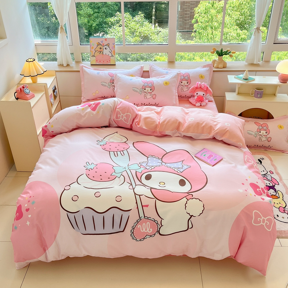 91家纺网 家纺一手货源 找家纺 （总）博雅 2026春夏新款三丽鸥新花型全棉纯棉大版印花四件套