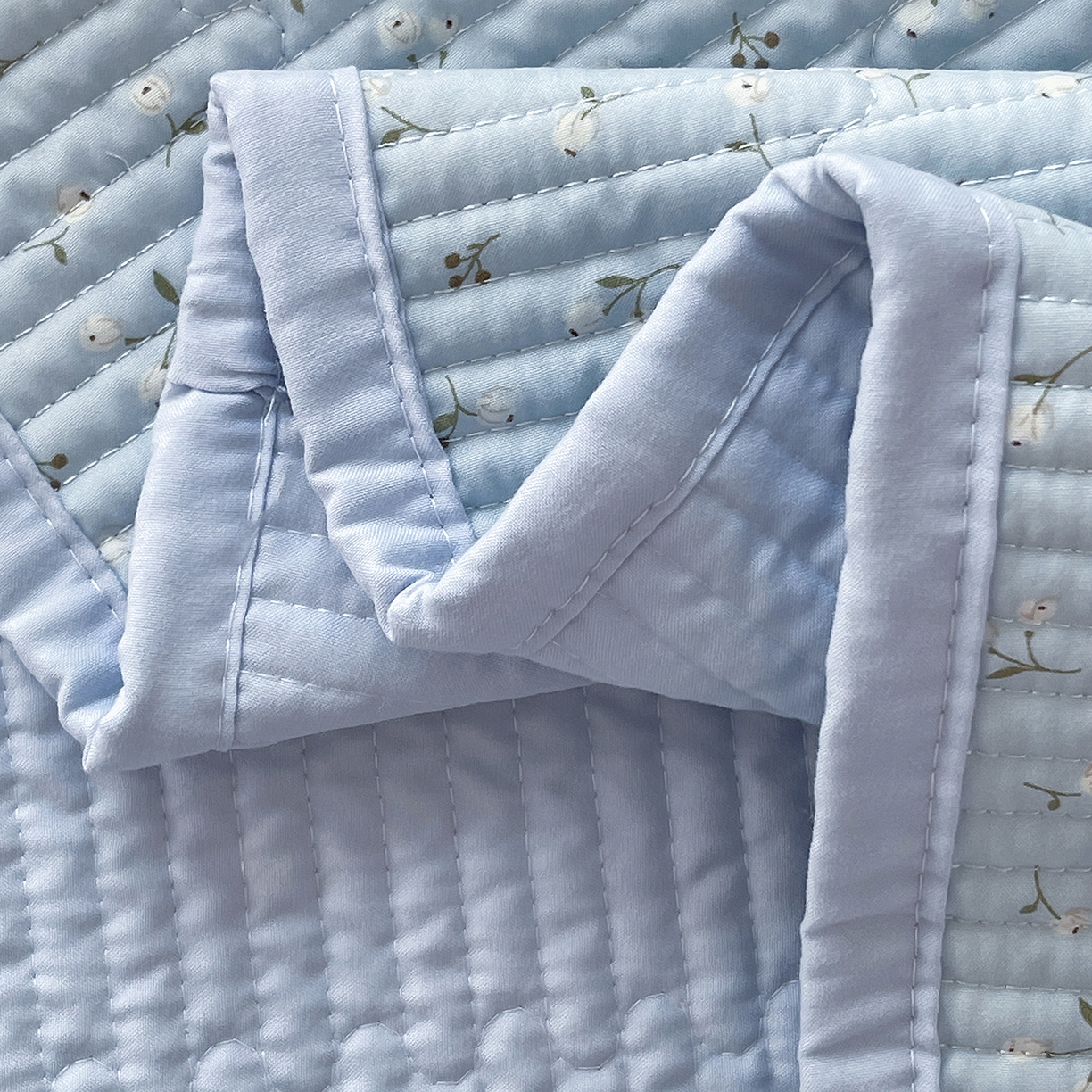 91家纺网 家纺一手货源 找家纺 （总）金丝兔 2026新款复古碎花亲肤水洗棉单床盖仿棉夹棉床盖床盖三件套