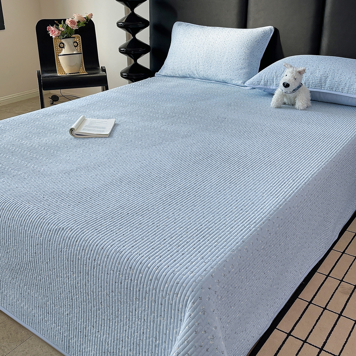 91家纺网 家纺一手货源 找家纺 （总）金丝兔 2026新款复古碎花亲肤水洗棉单床盖仿棉夹棉床盖床盖三件套