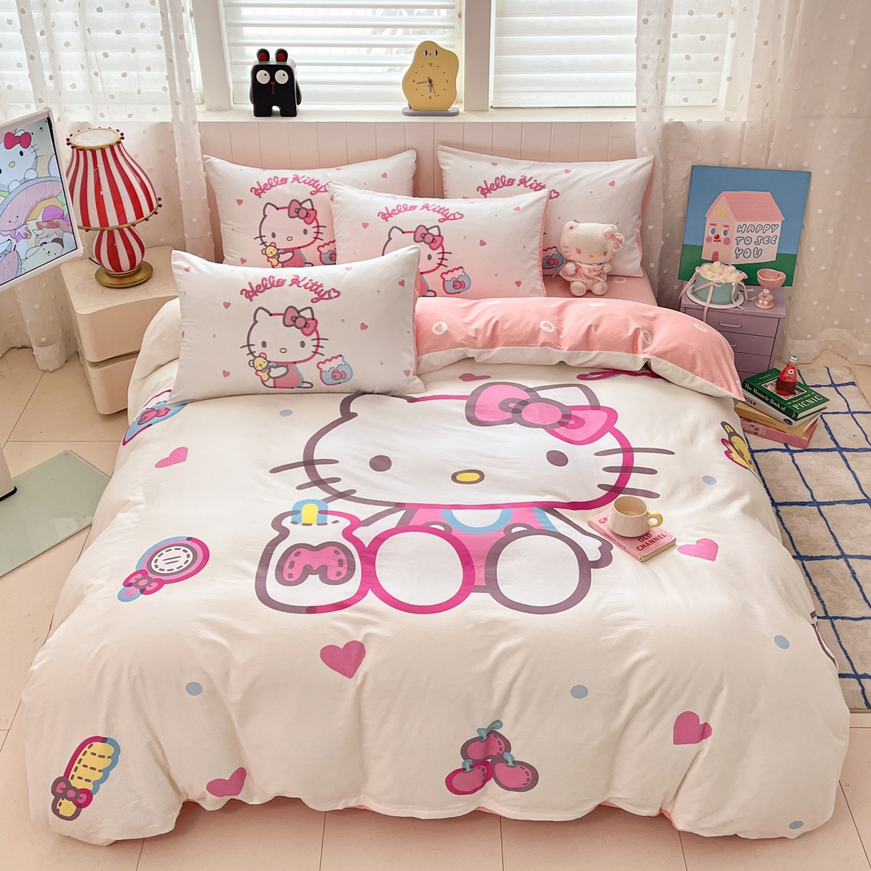 91家纺网 家纺一手货源 找家纺 （总）博雅 2026春夏新款三丽鸥新花型全棉纯棉大版印花四件套