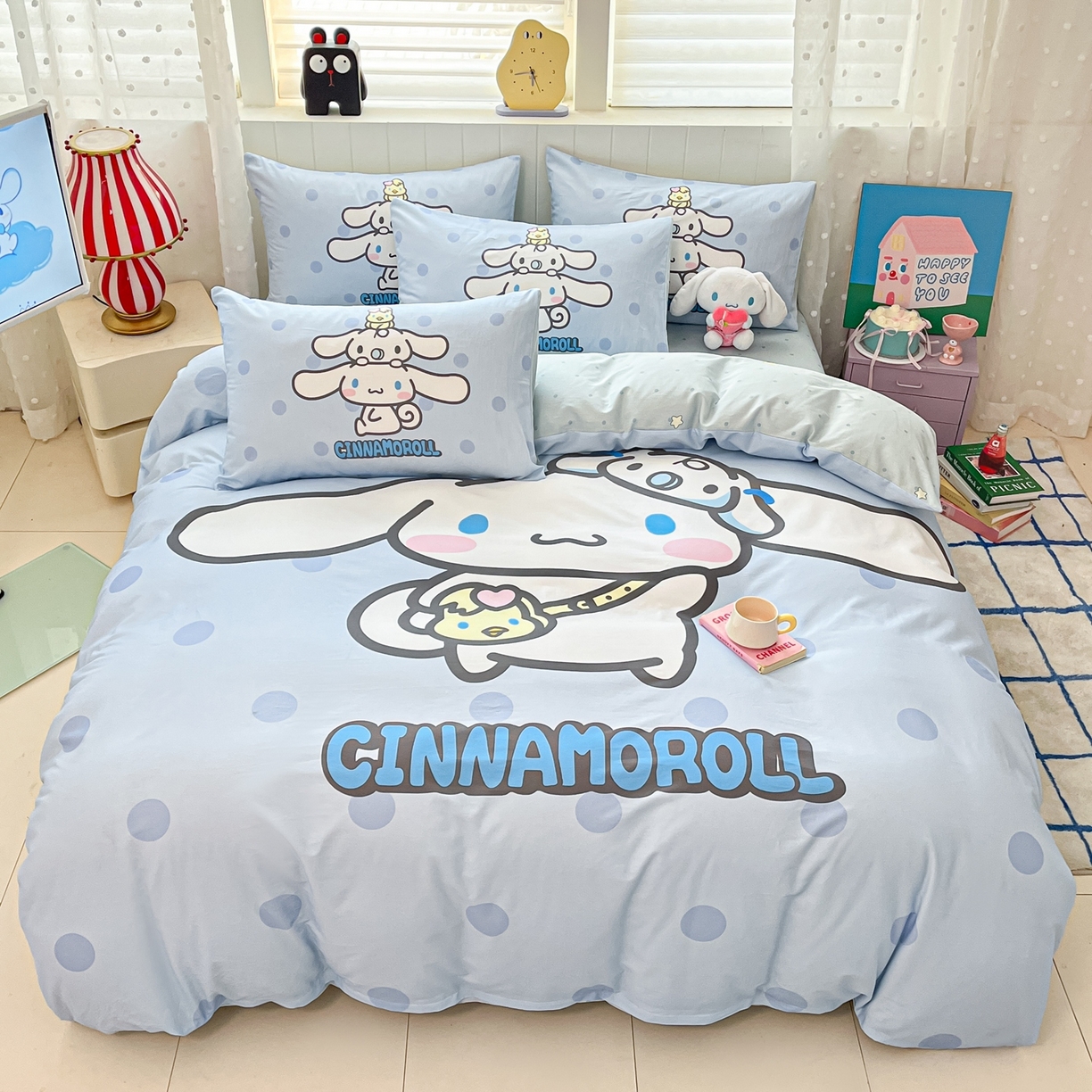 91家纺网 家纺一手货源 找家纺 （总）博雅 2026春夏新款三丽鸥新花型全棉纯棉大版印花四件套