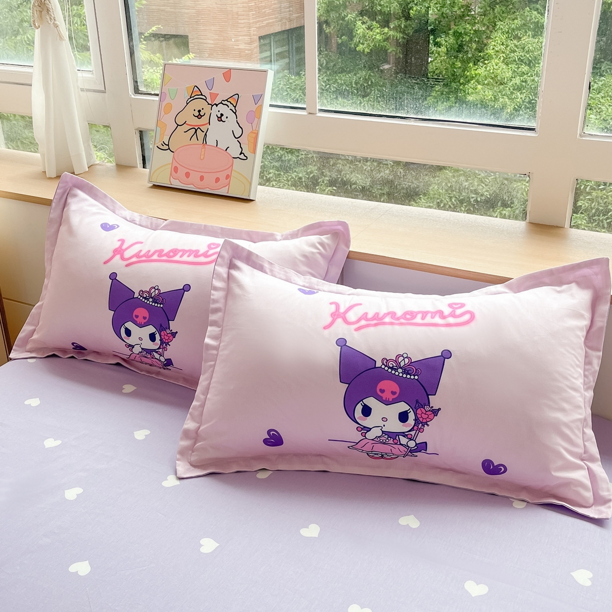 91家纺网 家纺一手货源 找家纺 博雅 2026春夏新款三丽鸥新花型全棉纯棉大版印花四件套 全棉大版（升级款信封枕）礼盒库洛米