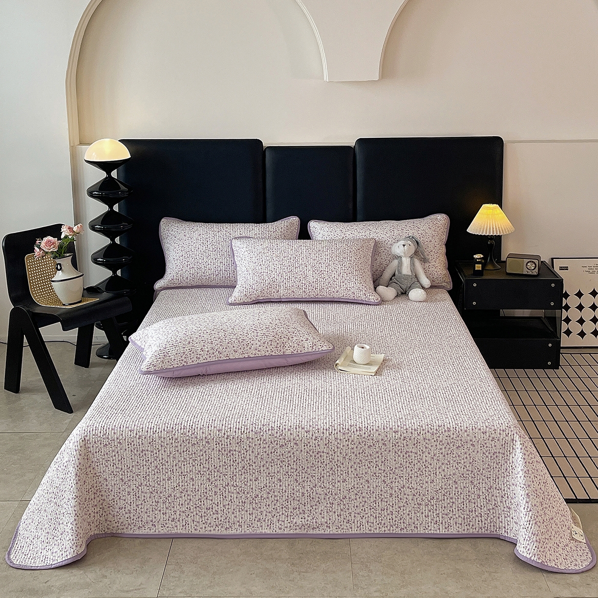 91家纺网 家纺一手货源 找家纺 （总）金丝兔 2026新款复古碎花亲肤水洗棉单床盖仿棉夹棉床盖床盖三件套