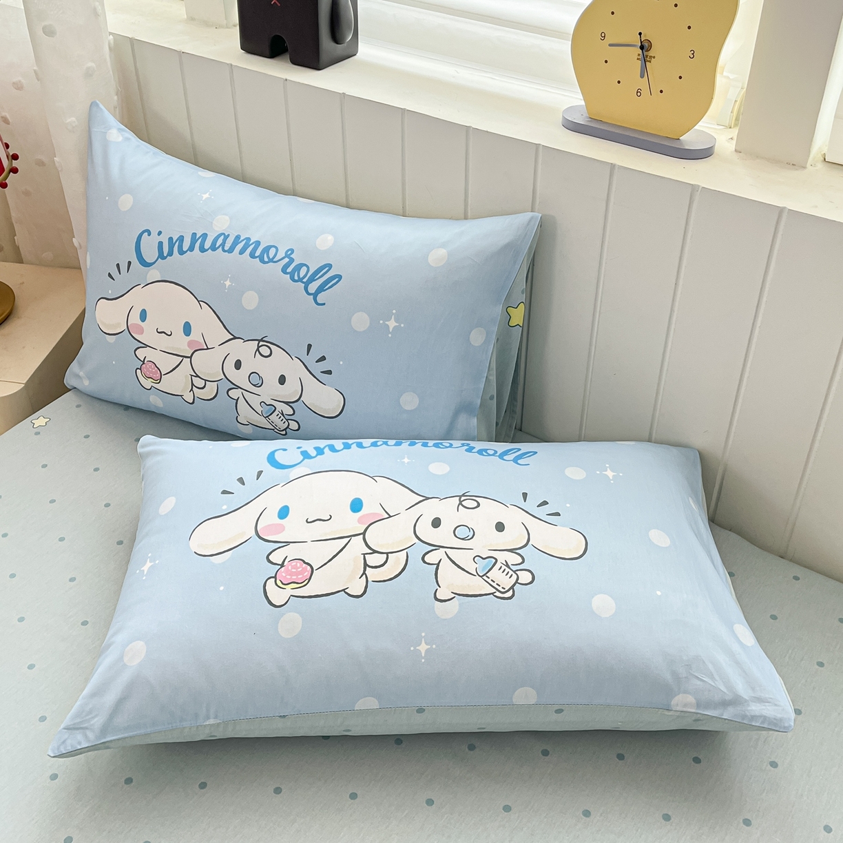 91家纺网 家纺一手货源 找家纺 博雅 2026春夏新款三丽鸥新花型全棉纯棉大版印花四件套 全棉大版-蛋黄玉桂狗