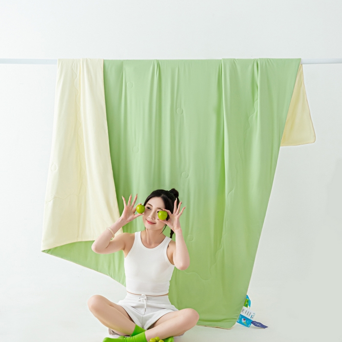 91家纺网 家纺一手货源 找家纺 爱彼家纺 2026新款冰卡Pro+深睡双面用锦纶夏被空调被夏季A类纯色双拼凉感薄被子可机洗被芯-冰卡系列二 冰卡-果绿+芝士