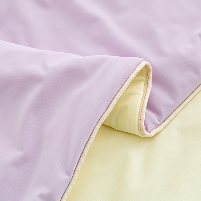 91家纺网 家纺一手货源 找家纺 爱彼家纺 2026新款冰卡Pro+深睡双面用锦纶夏被空调被夏季A类纯色双拼凉感薄被子可机洗被芯-冰卡系列二 冰卡-浅紫+芝士
