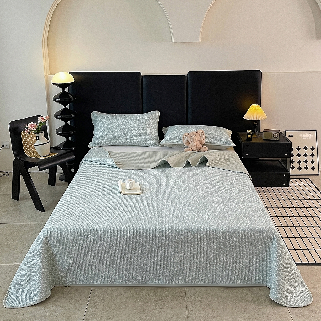 91家纺网 家纺一手货源 找家纺 金丝兔 2026新款复古碎花亲肤水洗棉单床盖仿棉夹棉床盖床盖三件套 朵真