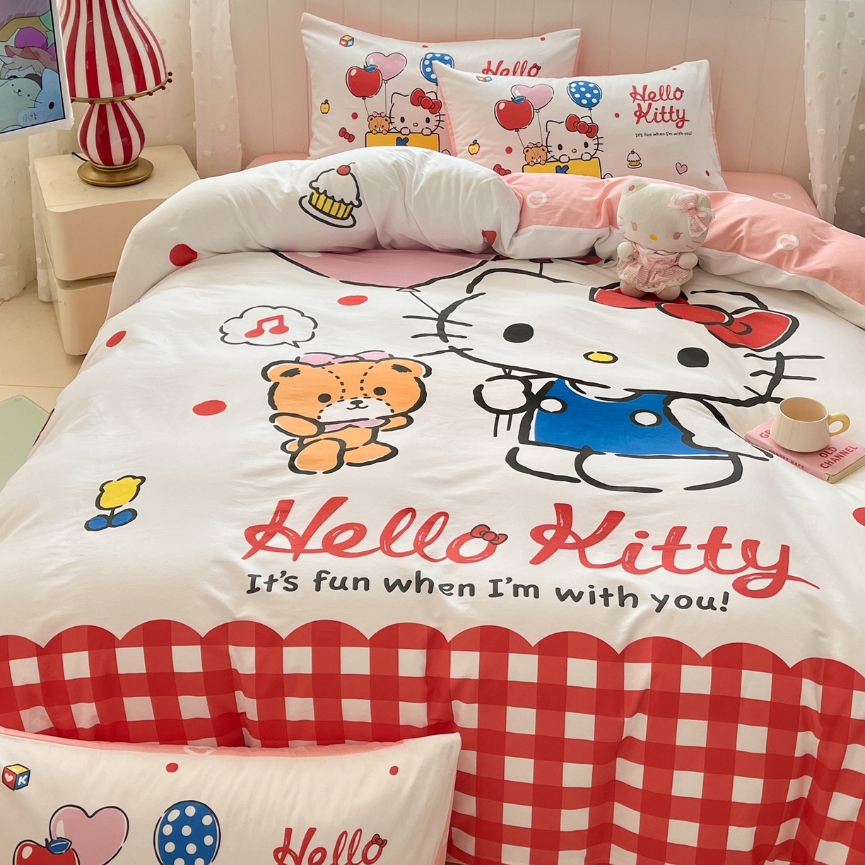 91家纺网 家纺一手货源 找家纺 （总）博雅 2026春夏新款三丽鸥新花型全棉纯棉大版印花四件套