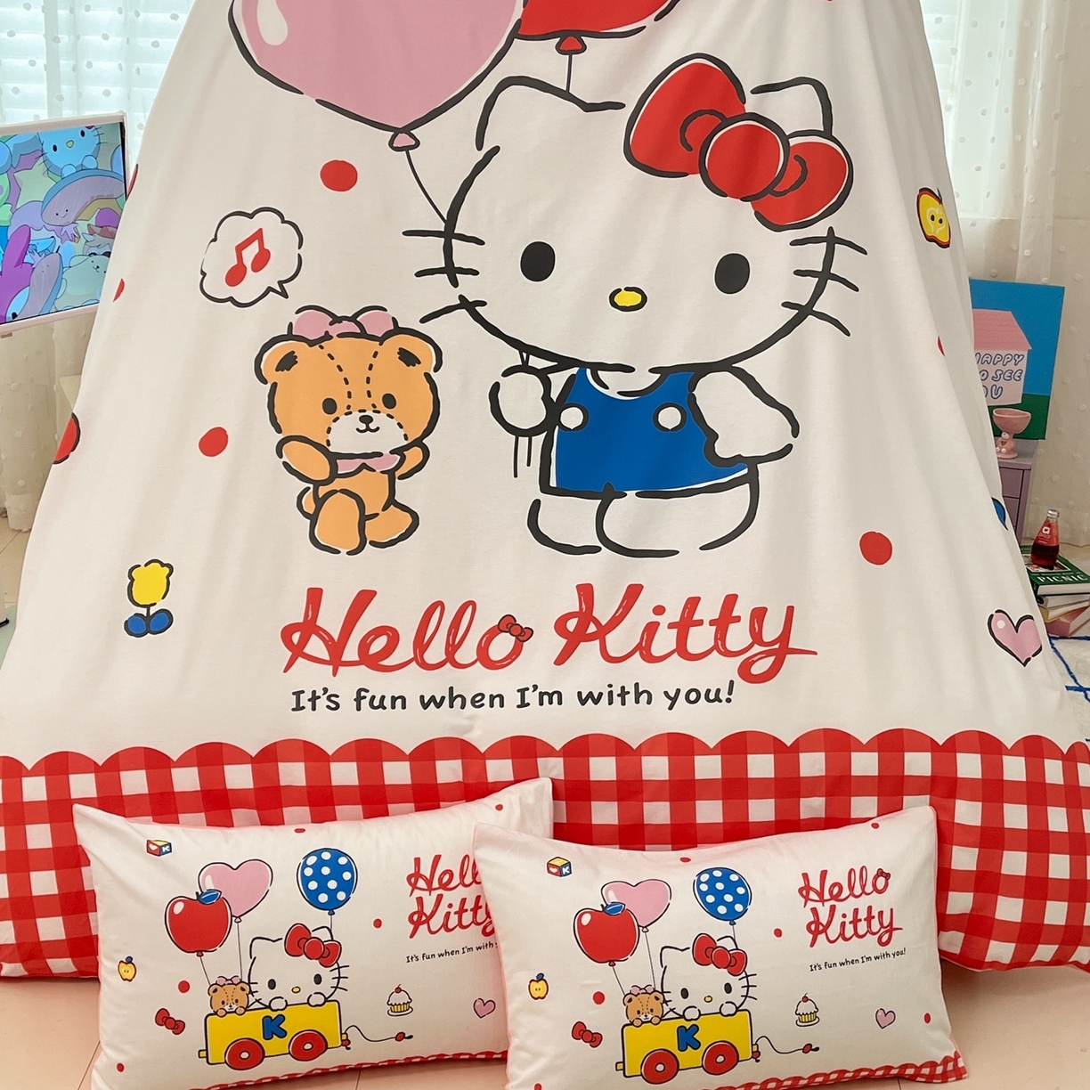 91家纺网 家纺一手货源 找家纺 （总）博雅 2026春夏新款三丽鸥新花型全棉纯棉大版印花四件套