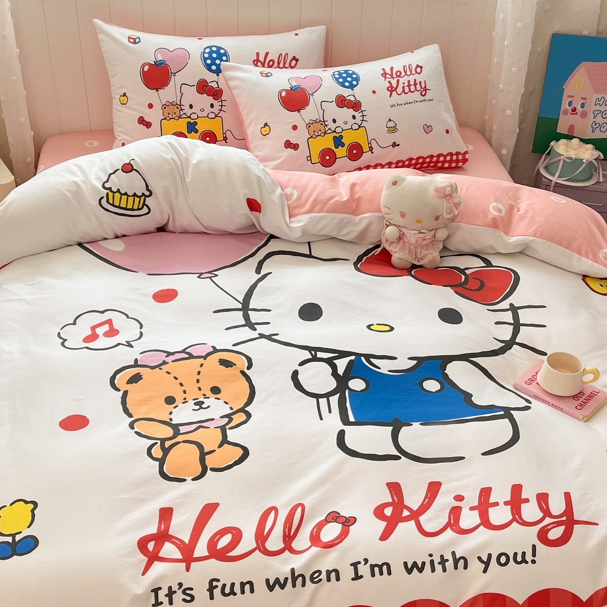 91家纺网 家纺一手货源 找家纺 （总）博雅 2026春夏新款三丽鸥新花型全棉纯棉大版印花四件套