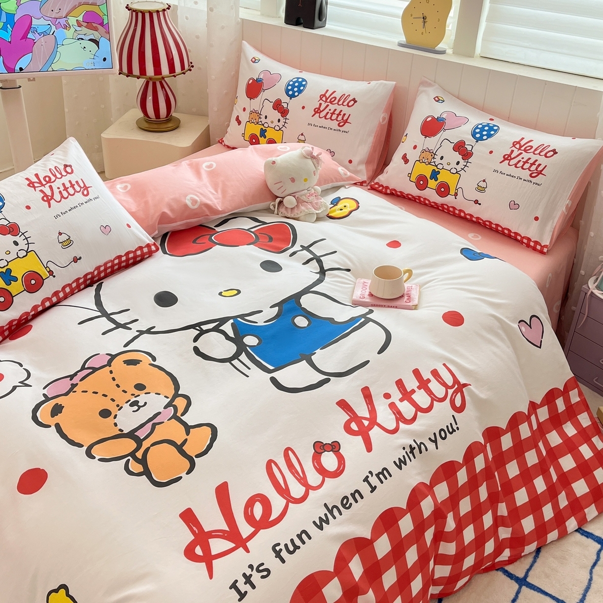 91家纺网 家纺一手货源 找家纺 （总）博雅 2026春夏新款三丽鸥新花型全棉纯棉大版印花四件套