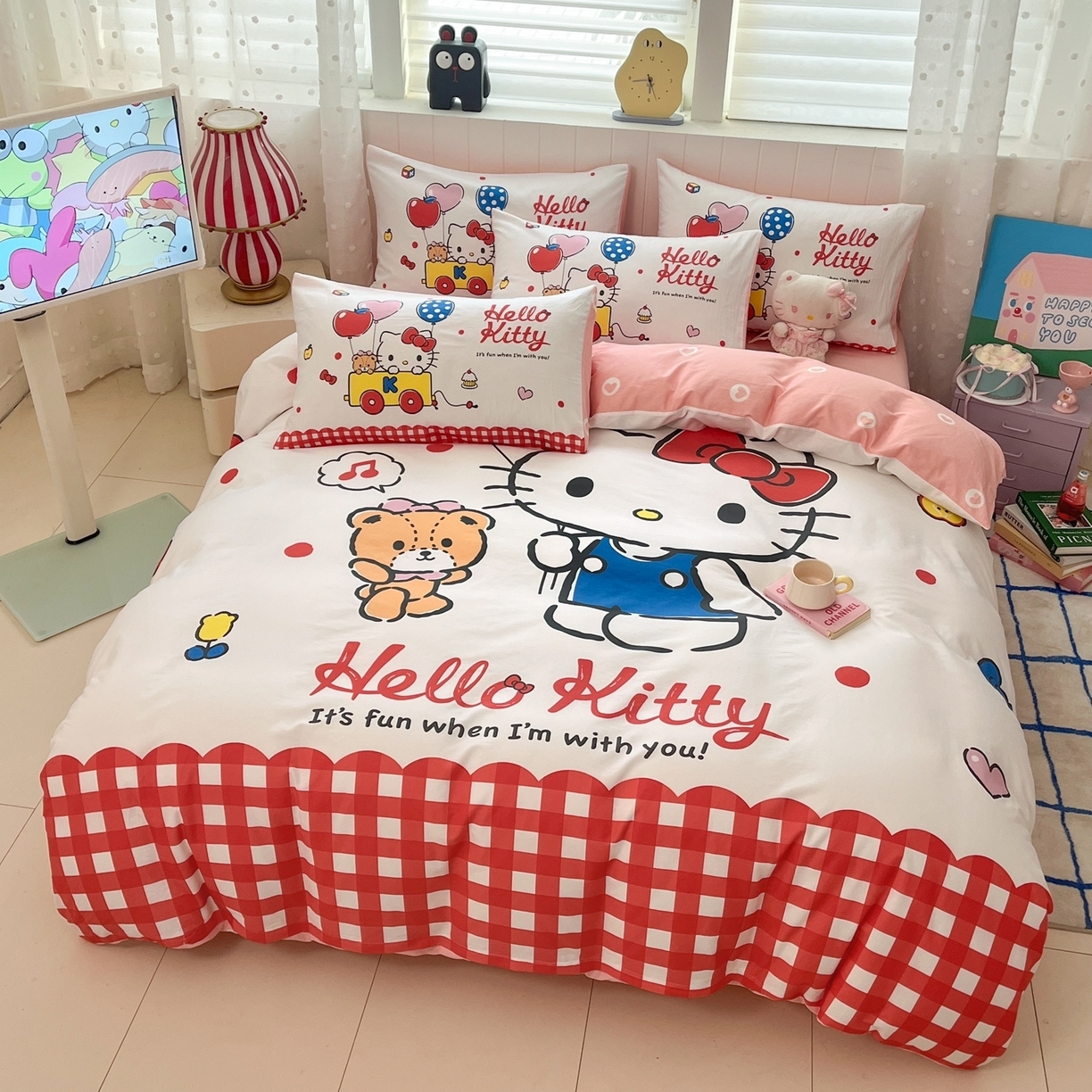 91家纺网 家纺一手货源 找家纺 （总）博雅 2026春夏新款三丽鸥新花型全棉纯棉大版印花四件套