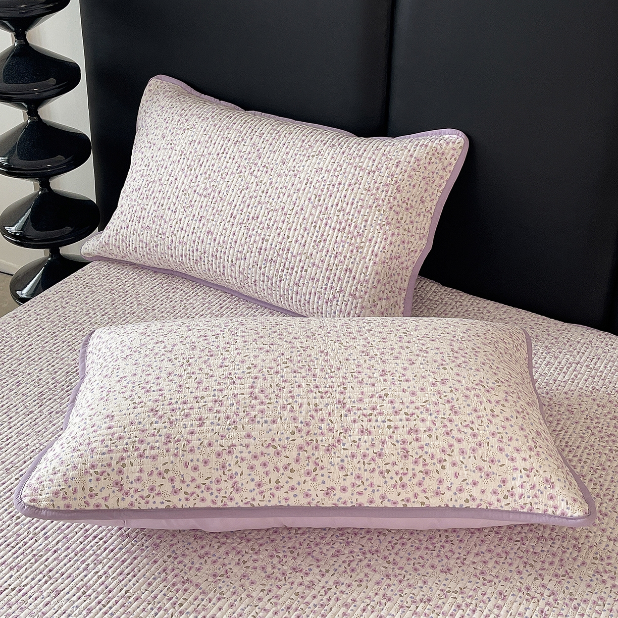 91家纺网 家纺一手货源 找家纺 金丝兔 2026新款复古碎花亲肤水洗棉单床盖仿棉夹棉床盖床盖三件套 荔椿