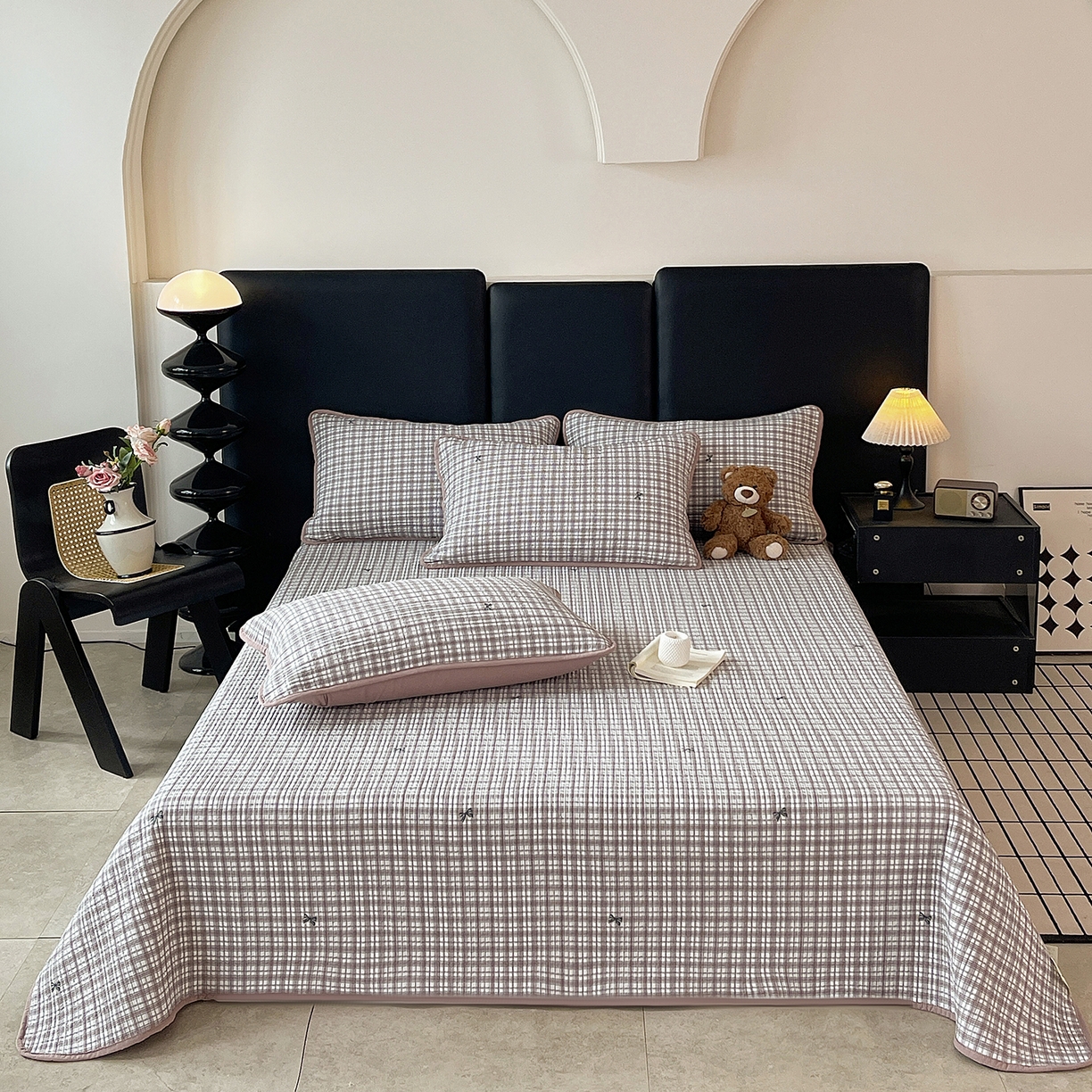 金丝兔 2026新款复古碎花亲肤水洗棉单床盖仿棉夹棉床盖床盖三件套 茉莉清茶