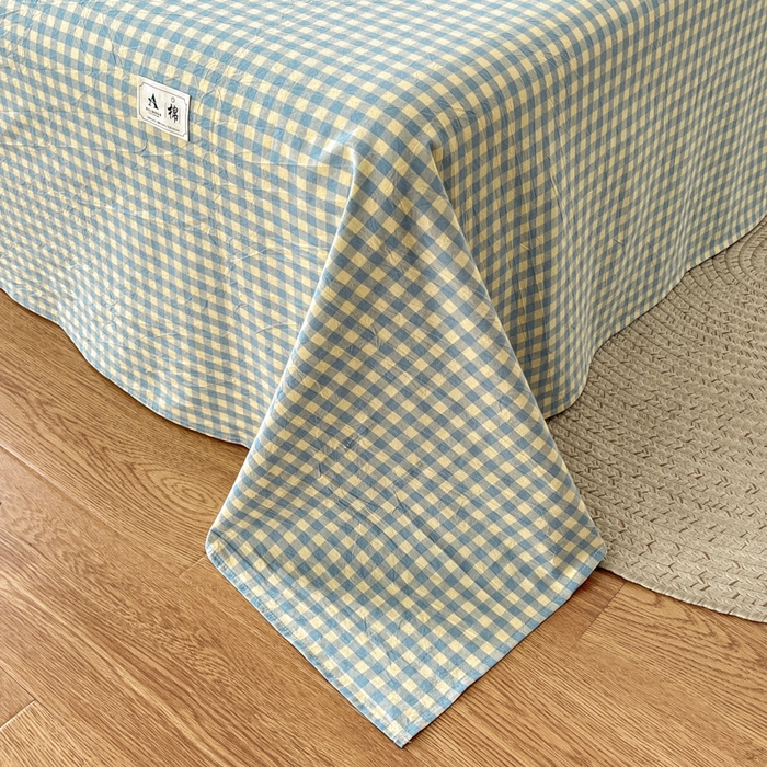 91家纺网 家纺一手货源 找家纺 21度C 2026新款A类全棉水洗棉母婴级床单 琉璃格