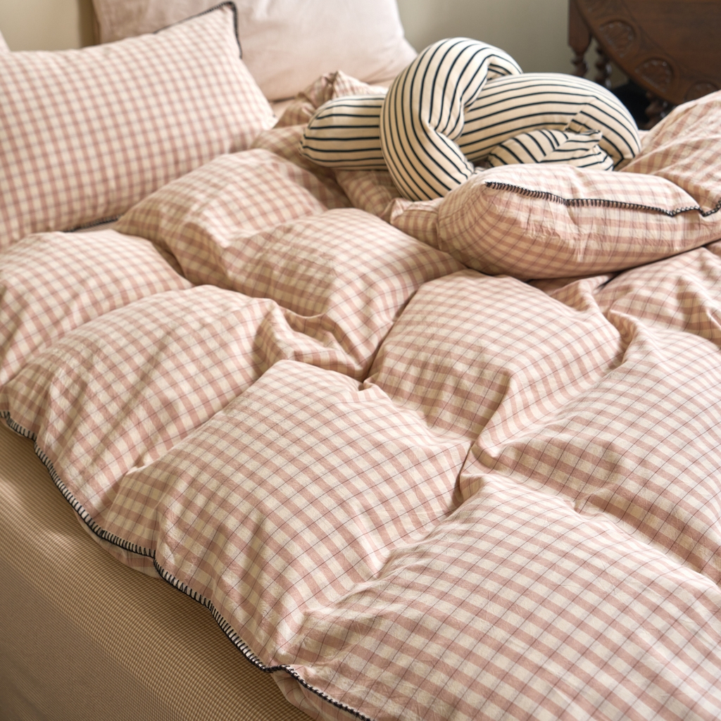 91家纺网 家纺一手货源 找家纺 （总）洋铭区（原狠狠爱） 2026新款色织水洗棉一字边四件套系列