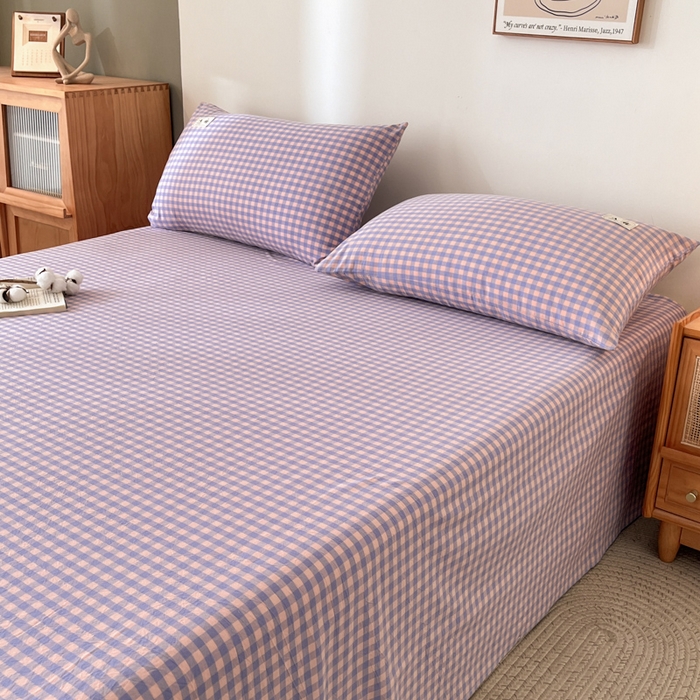 91家纺网 家纺一手货源 找家纺 21度C 2026新款A类全棉水洗棉母婴级床单 梦幻紫