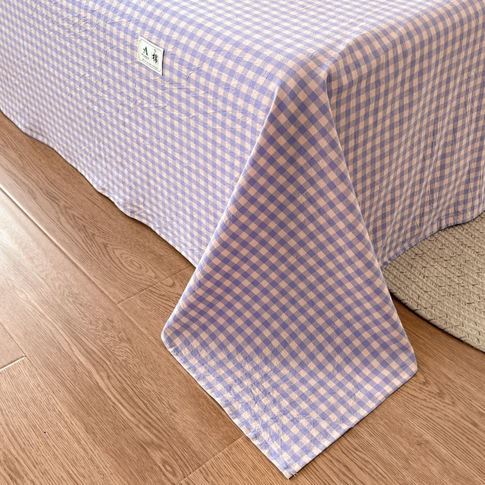 91家纺网 家纺一手货源 找家纺 21度C 2026新款A类全棉水洗棉母婴级床单 梦幻紫