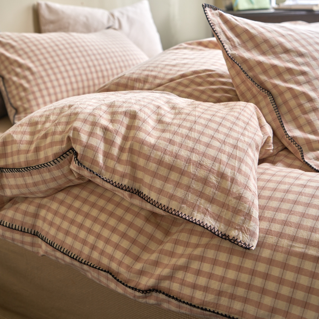 91家纺网 家纺一手货源 找家纺 （总）洋铭区（原狠狠爱） 2026新款色织水洗棉一字边四件套系列