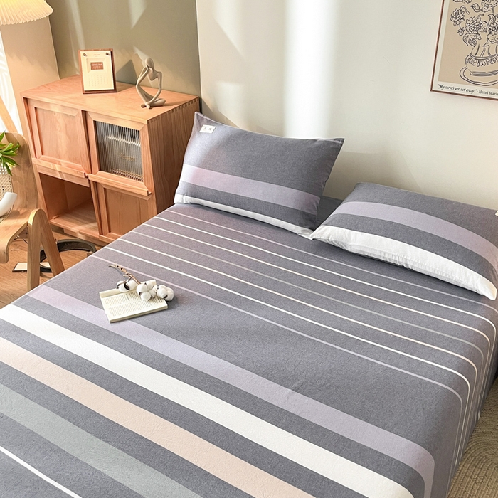 91家纺网 家纺一手货源 找家纺 21度C 2026新款A类全棉水洗棉母婴级床单 米拉条