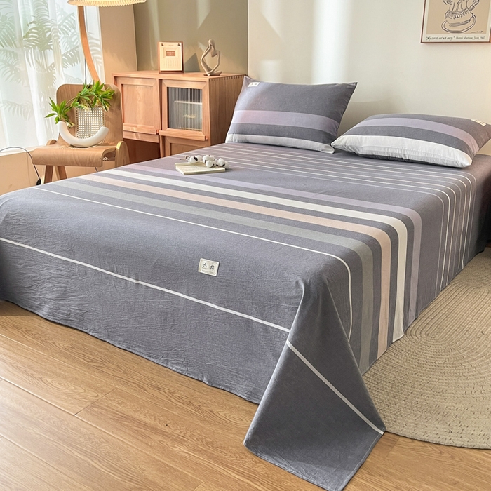 91家纺网 家纺一手货源 找家纺 21度C 2026新款A类全棉水洗棉母婴级床单 米拉条