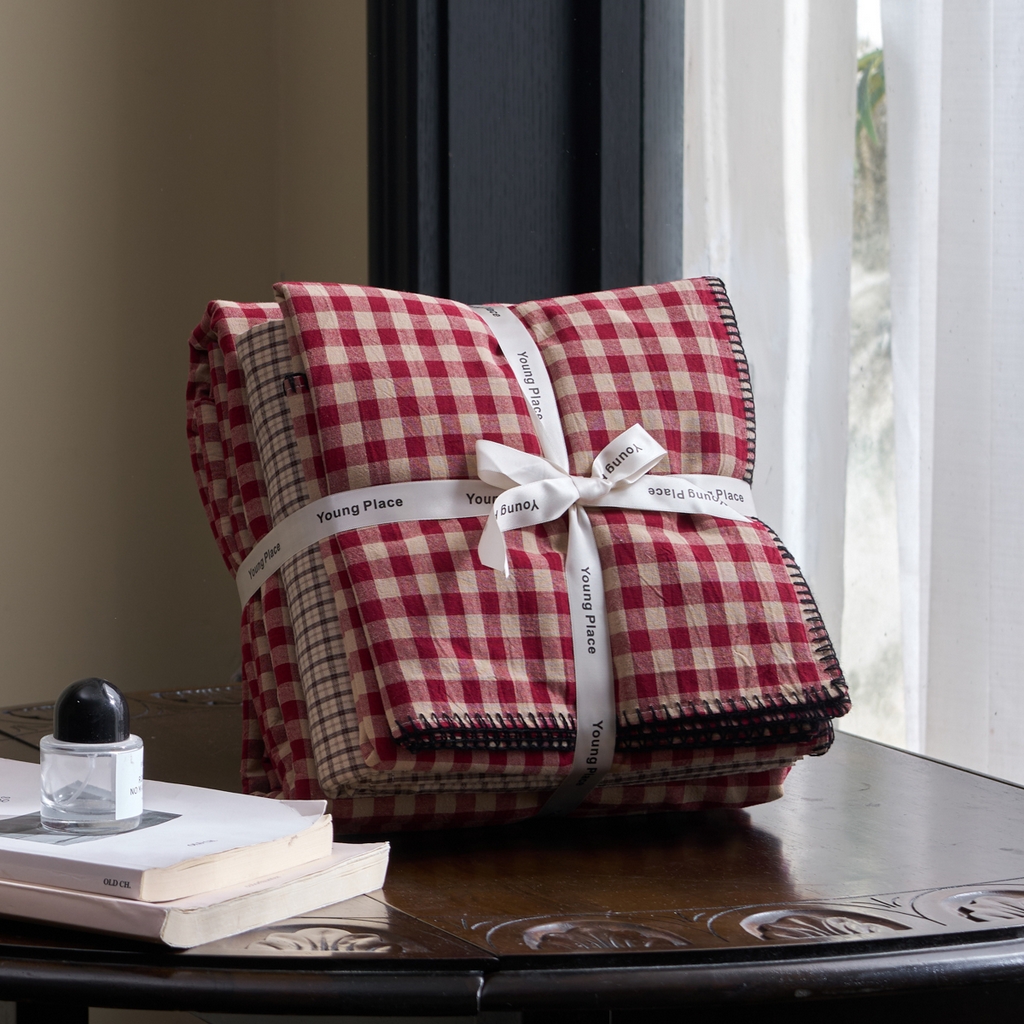 91家纺网 家纺一手货源 找家纺 （总）洋铭区（原狠狠爱） 2026新款色织水洗棉一字边四件套系列