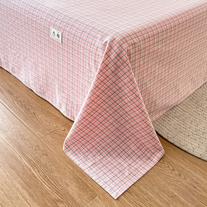 91家纺网 家纺一手货源 找家纺 21度C 2026新款A类全棉水洗棉母婴级床单 米娜粉