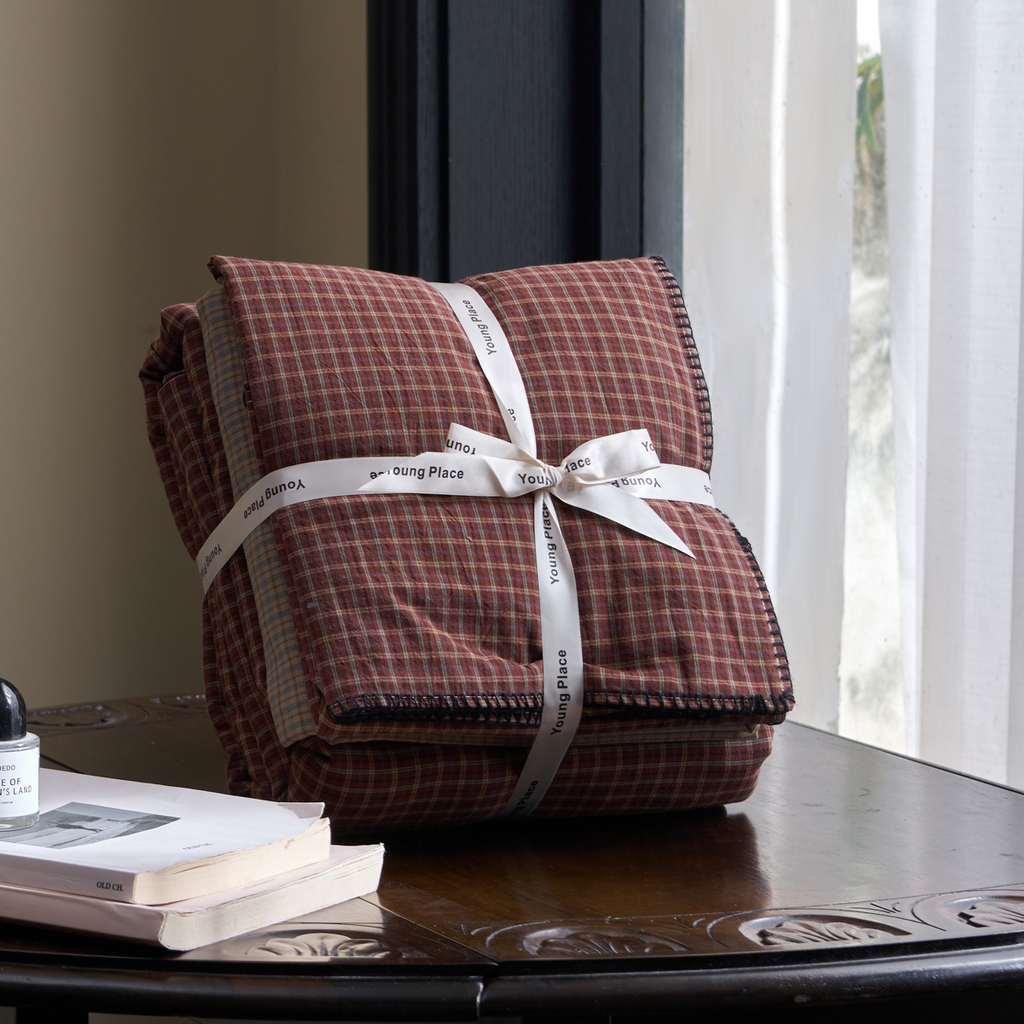 91家纺网 家纺一手货源 找家纺 （总）洋铭区（原狠狠爱） 2026新款色织水洗棉一字边四件套系列