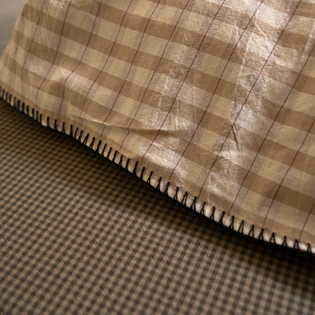 91家纺网 家纺一手货源 找家纺 洋铭区（原狠狠爱） 2026新款色织水洗棉一字边四件套系列 朵拉咖格