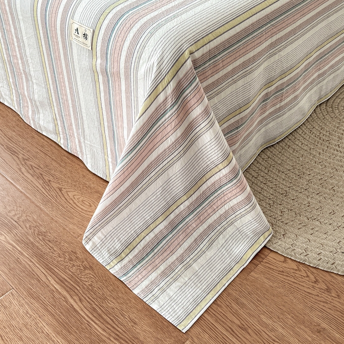 91家纺网 家纺一手货源 找家纺 21度C 2026新款A类全棉水洗棉母婴级床单 沐妍粉