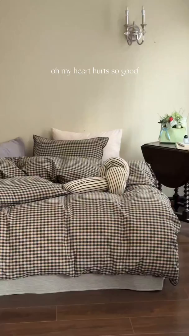 91家纺网 家纺一手货源 找家纺 洋铭区（原狠狠爱） 2026新款色织水洗棉一字边四件套系列 翡翠绿格